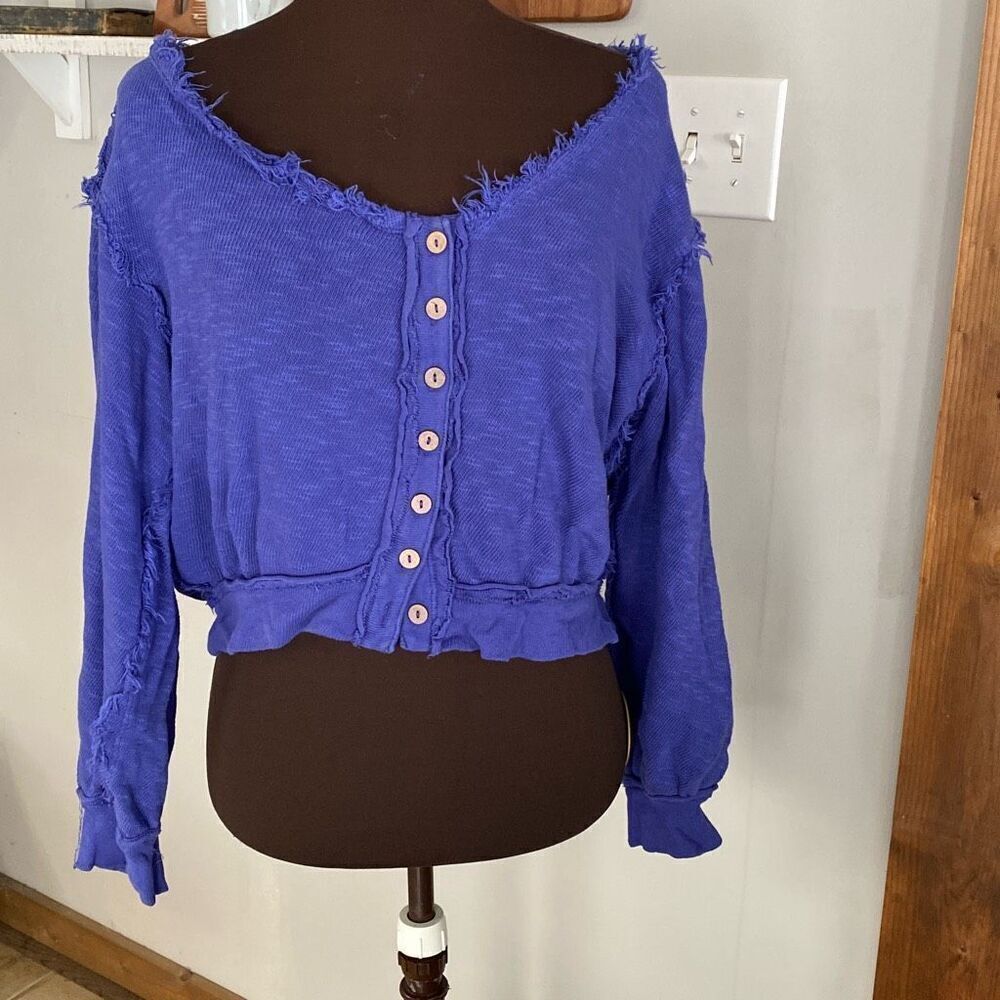 We the free golden road cardigan shirt free people womens size XS oversized butt